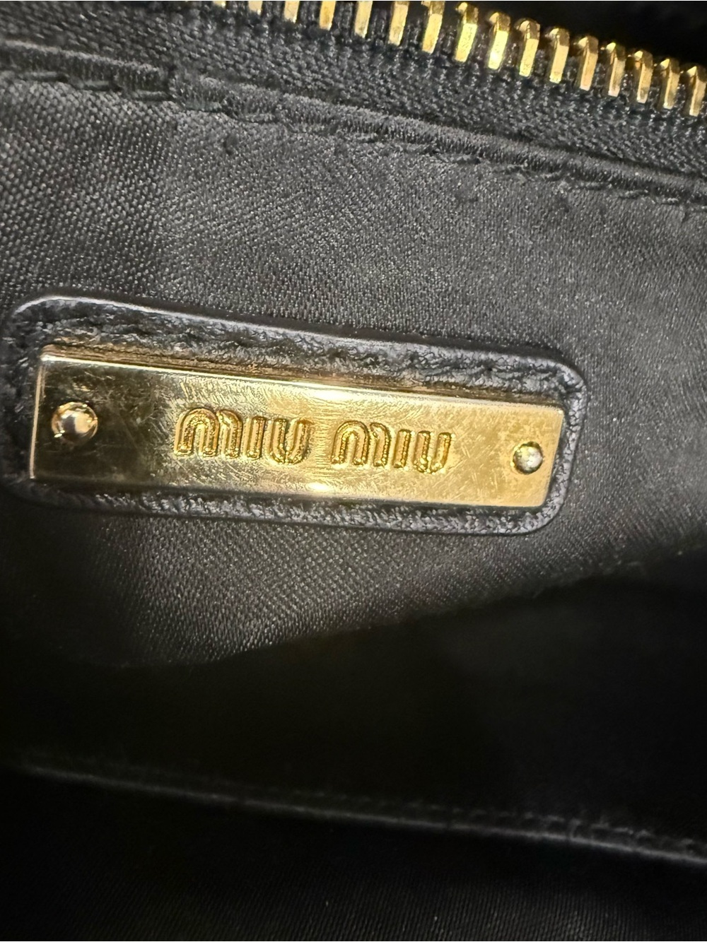 MIU MIU Matelasse Leather Handbag Shoulder Bag Black - Picture 13 of 16